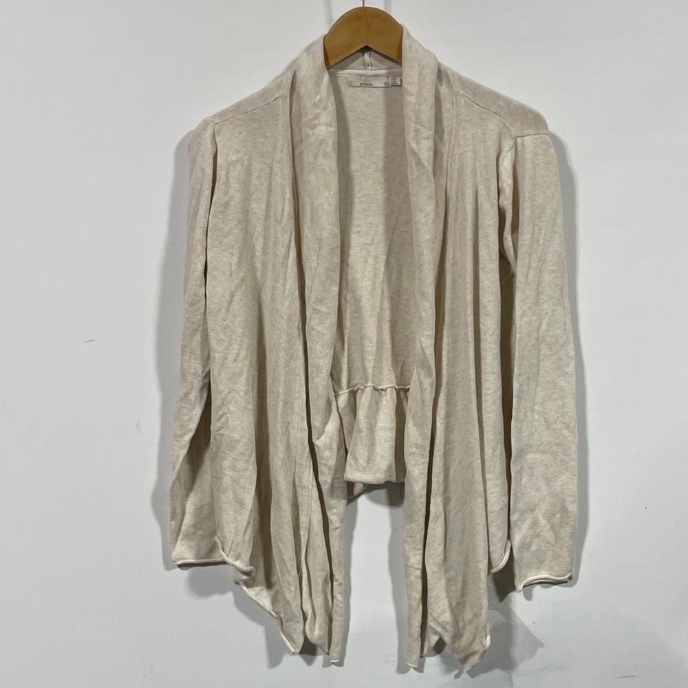 Prana Cream Open-Front Draped Cardigan
